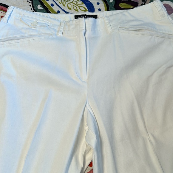 Larry Levine Stretch--- White ankle length pants - Picture 1 of 6